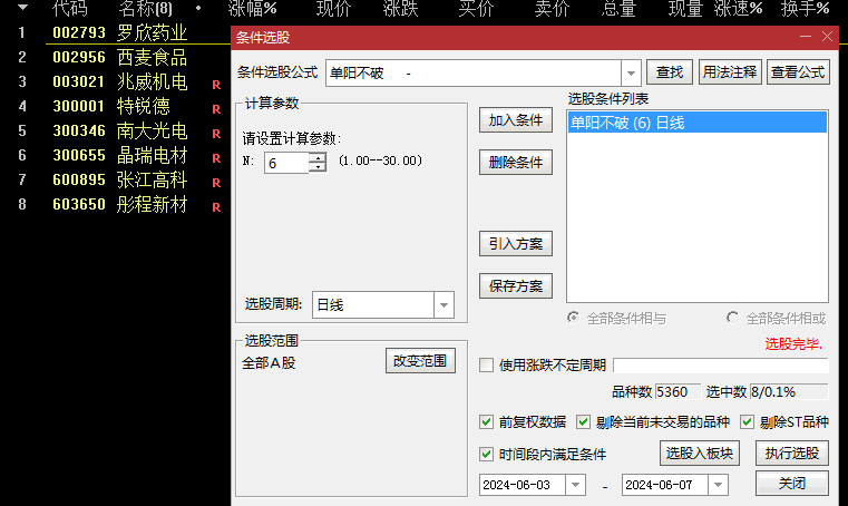 通达信【单阳不破】优化版副图/选股指标，识别并把握市场中的单阳不破形态，抓住即将迎来新一轮的上涨
