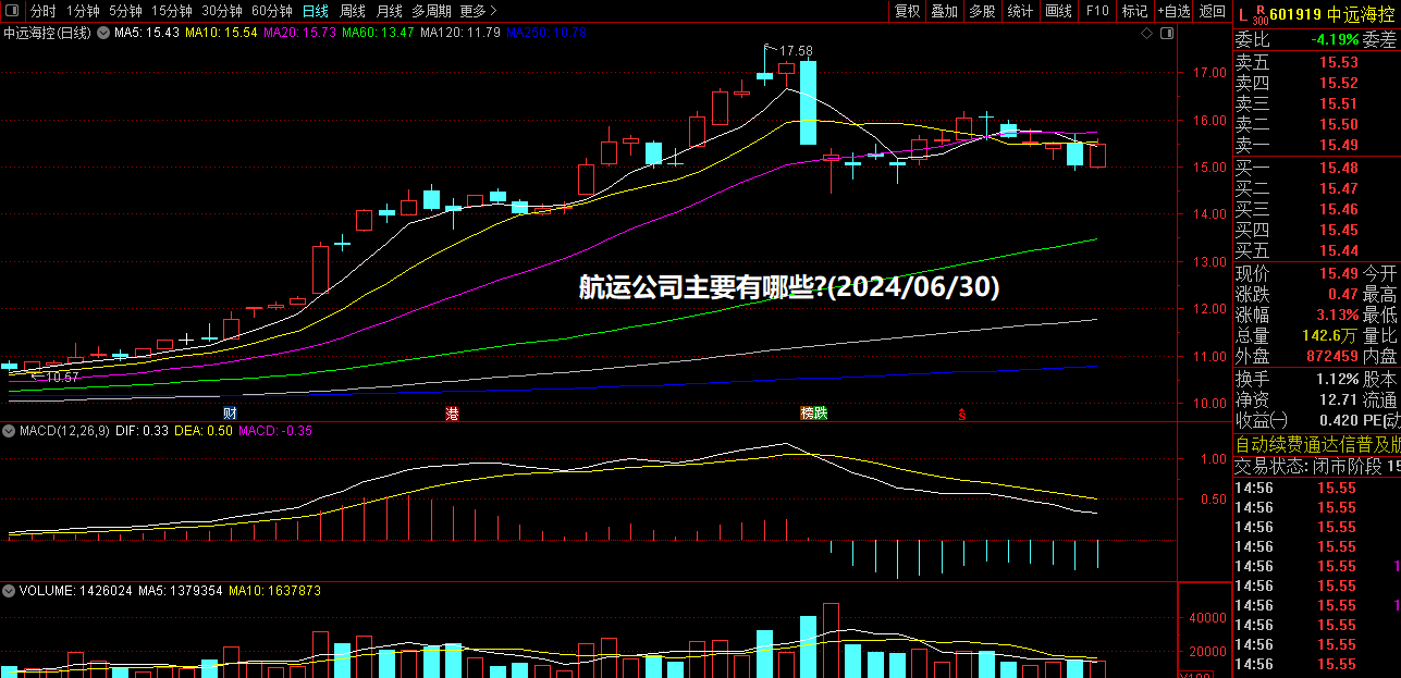 航运公司主要有哪些?(2024/06/30)