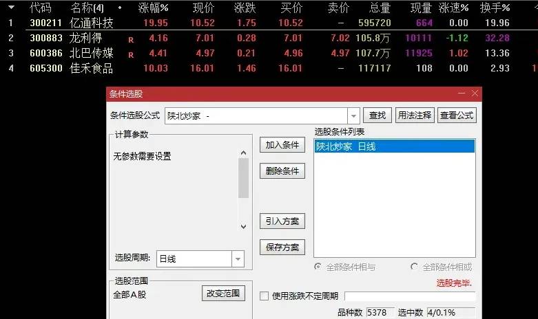 超牛通达信【陕北炒家竞价系统】竞价副图排序+选股指标，早盘竞价大肉吃不停，不可回测！