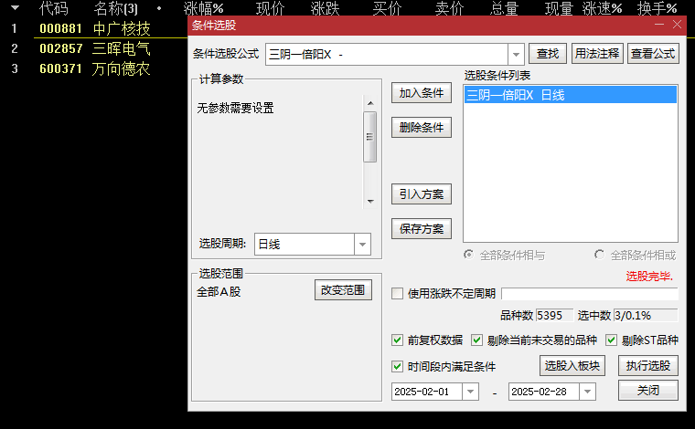 优选【三阴一倍阳】副图/选股指标，主力洗盘充分，后市反弹不限量！
