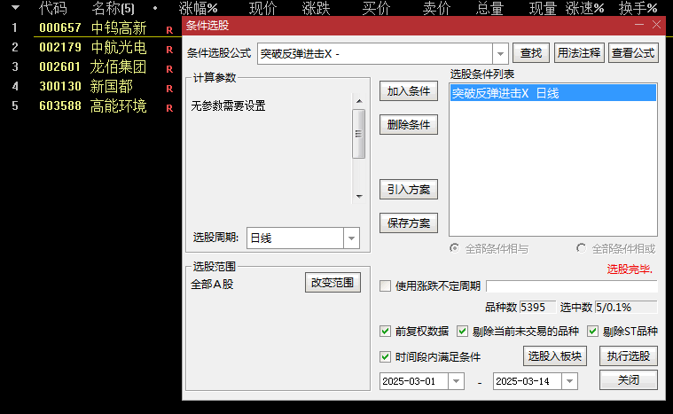 优化版【突破反弹进击】副图/选股指标，完成调整浪后重启上升浪，持股周期2天胜率87%！