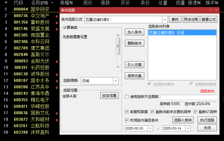 精选【五重过滤】主图+副图+选股指标，五重过滤机制筛选潜在反转抄底机会，手机电脑通用