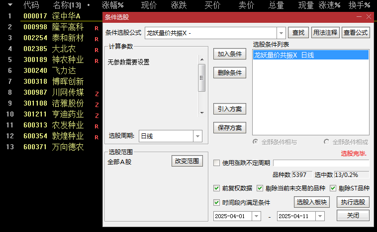 精品【龙妖启动】优化版副图/选股指标，加入了决策擒牛信号，优化后信号少，让抄底更简单！