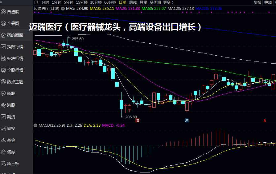 迈瑞医疗（医疗器械龙头，高端设备出口增长）