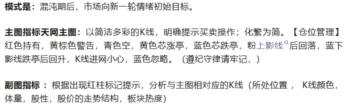 【天网捉妖】主图/副图/选股指标 模式是混沌期后 市场向新一轮情绪初始目标