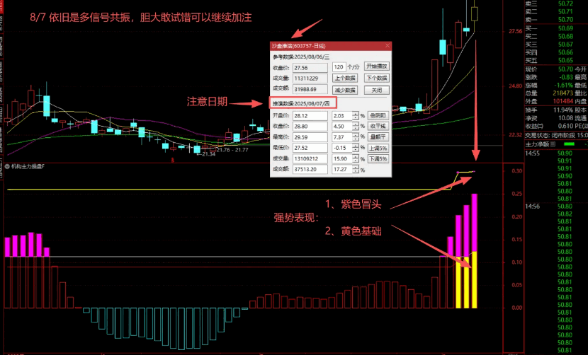 【主力机构操盘】副图指标 追踪主力资金动向 判断机构操盘节奏 结合成交量验证主力动作