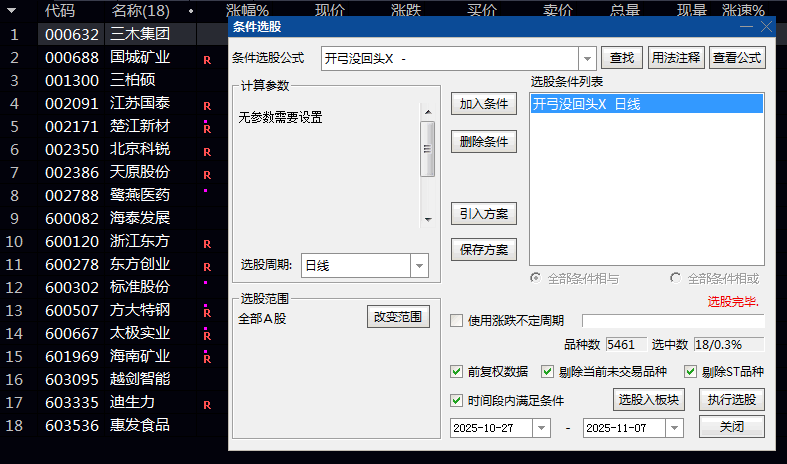 潜力【开弓没回头】副图/选股指标 前一天出现突破性长上影线 次日股价回调但未破前低且保持上攻态势 潜力【开弓没回头】副图/选股指标 前一天出现突破性长上影线 次日股价回调但未破前低且保持上攻态势