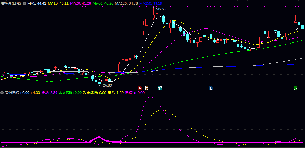 【筹码追踪】副图指标 能清晰展现主力资金运作过程 让吸筹/拉升/出货等阶段一目了然 【筹码追踪】副图指标 能清晰展现主力资金运作过程 让吸筹/拉升/出货等阶段一目了然
