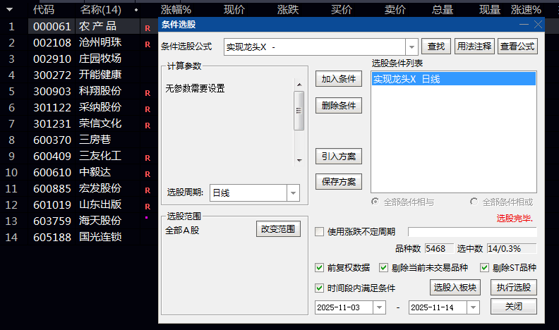 激进型【实现龙头】副图/选股指标 高位小幅收阳/高位小幅收阴以及高位十字星形态