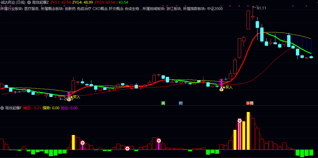 【高效起爆】主图/副图/选股指标 各模块相互验证 趋势跟踪与资金共振 适合短线交易者快速锁定强势品种