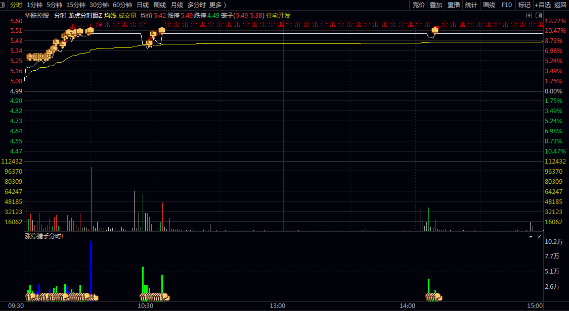 分时《龙虎眼》主图+《涨停猎手》副图指标 风险警示与主力动向 清晰判断短线资金的多空博弈强度