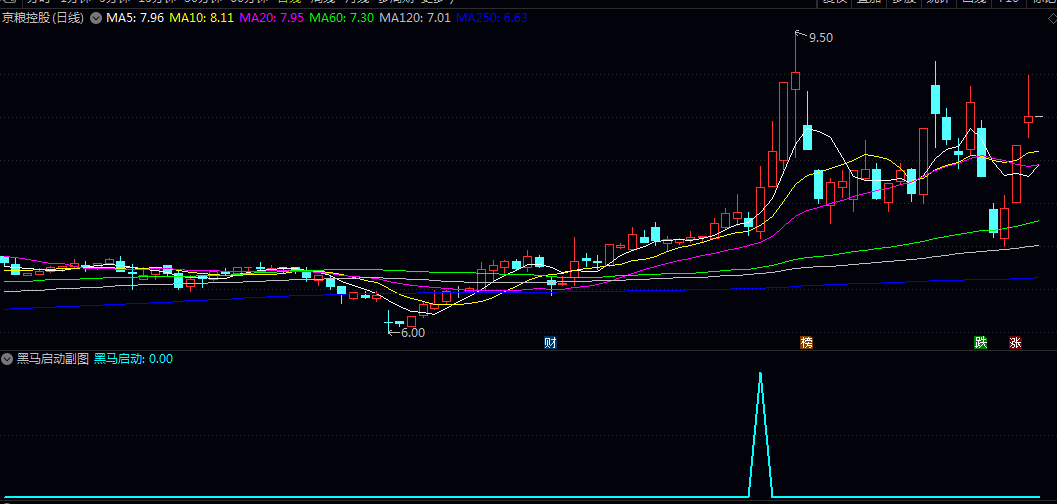 【黑马启动】副图/选股指标 主力资金入场关键启动点 信号位置较高也可等回调机会 【黑马启动】副图/选股指标 主力资金入场关键启动点 信号位置较高也可等回调机会